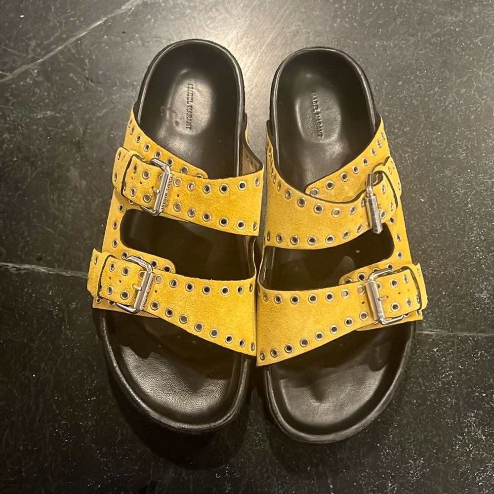 Isabel Marant Lennyo Sandals yellow suede size 40